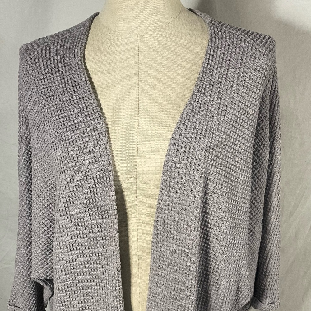 Mittoshop Gray Waffle Cardigan Size S/M - Picture 4 of 9